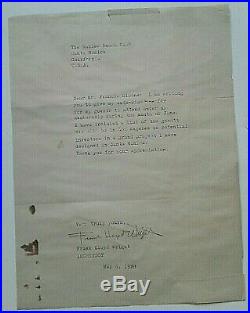 Frank Lloyd Wright Letter Signed To The Gables Beach Club Santa Monica 1928 Coa