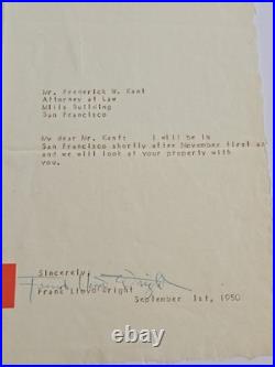 Frank Lloyd Wright Letter Taliesin EMBOSSED Stationery WITH PROVENANCE