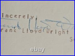 Frank Lloyd Wright Letter Taliesin EMBOSSED Stationery WITH PROVENANCE