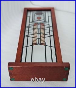 Frank Lloyd Wright Licensed Framed Stained Glass Panel Reproduction Vintage 18