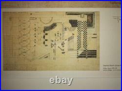 Frank Lloyd Wright Lithograph drawing imperial hotel. Scheme # 1# 2 Lithograph