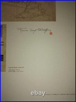 Frank Lloyd Wright Lithograph drawing imperial hotel. Scheme # 1# 2 Lithograph