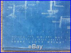 Frank Lloyd Wright Luis Marden House Blueprint McLean Virginia Cyanotype 1958