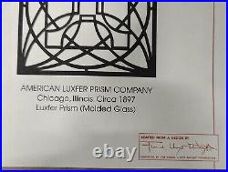 Frank Lloyd Wright Luxfer Prism Molded Glass Panel Framed Wall Art