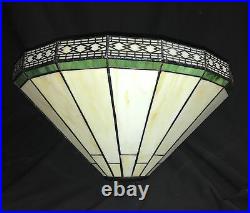 Frank Lloyd Wright MCM Arts & Crafts Style Panel leaded slag glass LAMP SHADE