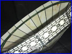 Frank Lloyd Wright MCM Arts & Crafts Style Panel leaded slag glass LAMP SHADE