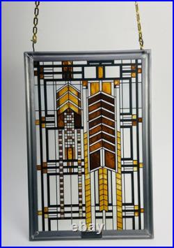 Frank Lloyd Wright MCM Autumn Sumac Stained Glass Suncatcher 11.25x7.5