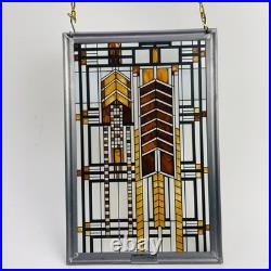 Frank Lloyd Wright MCM Autumn Sumac Stained Glass Suncatcher 11.25x7.5