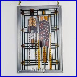 Frank Lloyd Wright MCM Autumn Sumac Stained Glass Suncatcher 11.25x7.5
