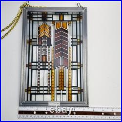 Frank Lloyd Wright MCM Autumn Sumac Stained Glass Suncatcher 11.25x7.5