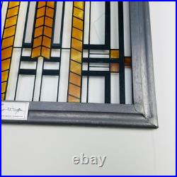 Frank Lloyd Wright MCM Autumn Sumac Stained Glass Suncatcher 11.25x7.5