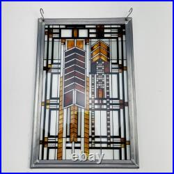 Frank Lloyd Wright MCM Autumn Sumac Stained Glass Suncatcher 11.25x7.5