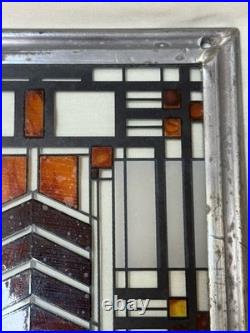 Frank Lloyd Wright MCM Autumn Sumac Stained Glass Suncatcher 11x7.5 Wall Decor
