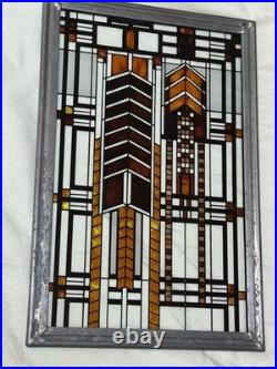 Frank Lloyd Wright MCM Autumn Sumac Stained Glass Suncatcher 11x7.5 Wall Decor