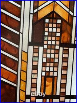 Frank Lloyd Wright MCM Autumn Sumac Stained Glass Suncatcher 11x7.5 Wall Decor