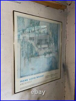 Frank Lloyd Wright MOMA 1994 Artist Print Architect Exhibition MCM Style Framed