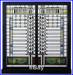 Frank Lloyd Wright Martin House Casement Window Stained Art Glass Panel Display