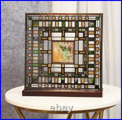 Frank Lloyd Wright Martin House Pier Laylight Stained Glass Wall Desktop Plaque