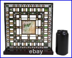 Frank Lloyd Wright Martin House Pier Laylight Stained Glass Wall Desktop Plaque