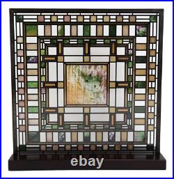 Frank Lloyd Wright Martin House Pier Laylight Stained Glass Wall Desktop Plaque