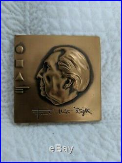 Frank Lloyd Wright Medallic Art Romeo & Juliet Bronze Medallion Paperweight