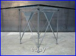 Frank Lloyd Wright Midway Enameled Grey Steel Table & 4 Chairs by Cassina