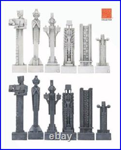 Frank Lloyd Wright Midway Gardens Chess Set Resin Sprites Art Deco Pieces