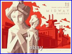 Frank Lloyd Wright Midway Gardens RED Poster Screen Print 24x18 SIGNED Mondo