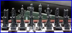 Frank Lloyd Wright Midway Gardens Sprites Resin Chess Pieces & Wooden Board Set