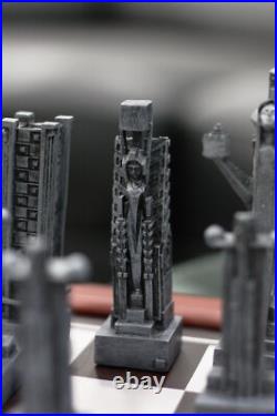 Frank Lloyd Wright Midway Gardens Sprites Resin Chess Pieces & Wooden Board Set