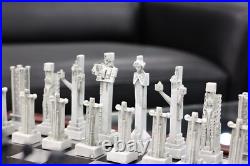 Frank Lloyd Wright Midway Gardens Sprites Resin Chess Pieces & Wooden Board Set