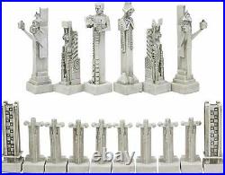 Frank Lloyd Wright Midway Gardens White and Black Sprites Chess Pieces Set