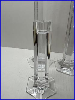 Frank Lloyd Wright Miller Rogaska Crystal Candlestick Holders Set Of 3 Y2K