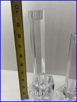 Frank Lloyd Wright Miller Rogaska Crystal Candlestick Holders Set Of 3 Y2K