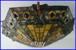 Frank Lloyd Wright Mission Prairie Style Tiffany Stained Glass Ceiling Light