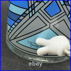 Frank Lloyd Wright MoMA Butterfly Window Glass Set of 3 Blue Yellow Whiskey