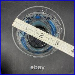 Frank Lloyd Wright MoMA Butterfly Window Glass Set of 3 Blue Yellow Whiskey