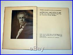 Frank Lloyd Wright Modern Architecture, 1931, First Edition