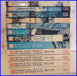 Frank Lloyd Wright Monograph 12 vols Yukio Futagawa Bruce Pfeiffer without CASES