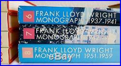 Frank Lloyd Wright Monograph Set / Volumes 1-12 Complete / 1st Edition HC