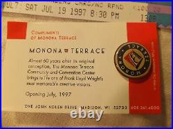 Frank Lloyd Wright Monona Terrace Grand Opening 1977 Memorabilia Brochures Pin
