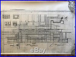 Frank Lloyd Wright Mylar Copy Of Blueprints For Historic Robie House Chicago