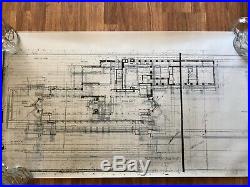Frank Lloyd Wright Mylar Copy Of Blueprints For Historic Robie House Chicago