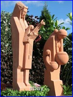 Frank Lloyd Wright Nakomis Winnebago Tribal Elder Outdoor Sandstone Statue 54