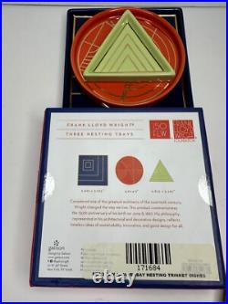 Frank Lloyd Wright Nesting Trays Set 3 Trinket Dishes 150th Anniversary Ceramic