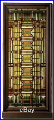 Frank Lloyd Wright OAK PARK HOME STUDIO SKYLIGHT Stained Art Glass Panel Display