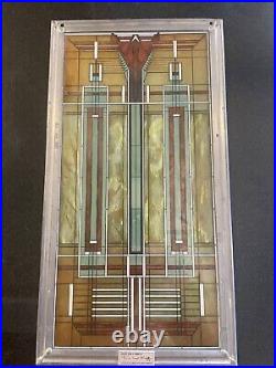 Frank Lloyd Wright Oak Park Skylight Stained Glass Panel Lead Frame Art Deco