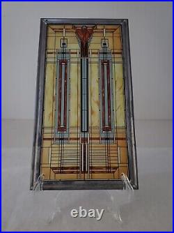 Frank Lloyd Wright Oak Park Skylight Stained Glass Panel Lead Frame Art Deco