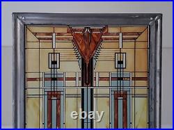 Frank Lloyd Wright Oak Park Skylight Stained Glass Panel Lead Frame Art Deco