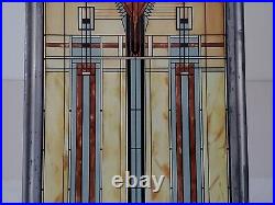 Frank Lloyd Wright Oak Park Skylight Stained Glass Panel Lead Frame Art Deco